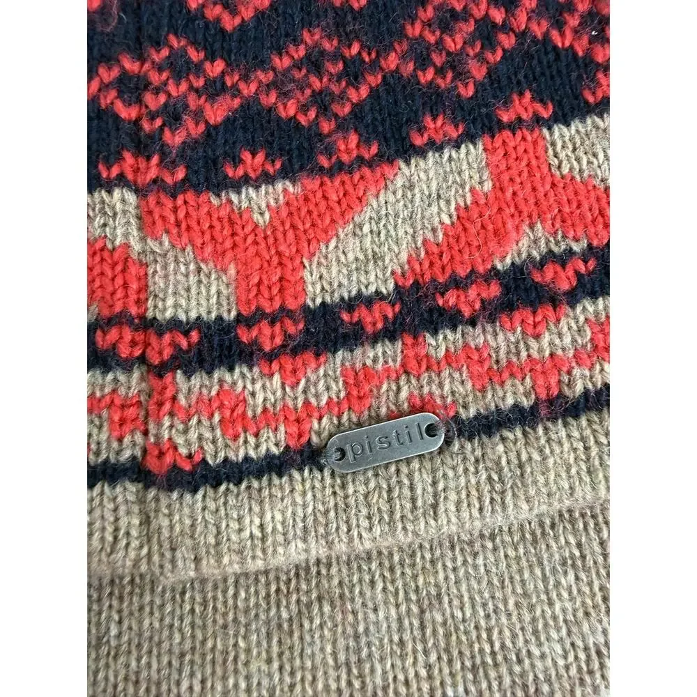 Pistil Mariko Winter Hat Fair Isle Tan Orange Wool Blend OS